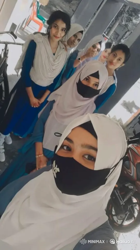 Young Women Reveal Smiles in Group Selfie – AI Generated Video | Hailuo AI