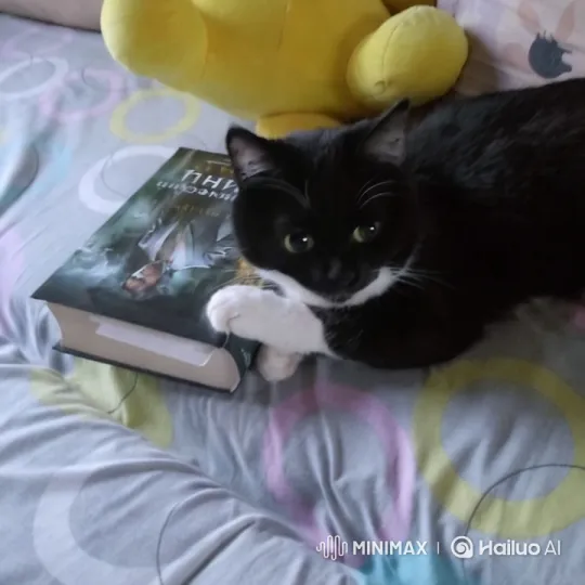 Cat Browsing Through a Book – AI Generated Video | Hailuo AI