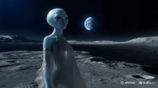 Sexy Alien Girl Dances Gracefully on the Moon – AI Generated Video | Hailuo AI