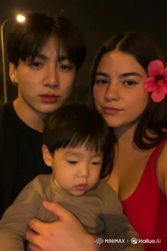 Intimate Family Moment Captured in Park at Night – AI Generated Video | Hailuo AI