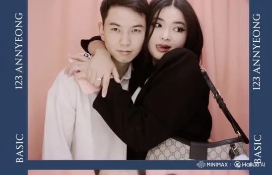 East Asian Couple's Tender Photo Booth Moment – AI Generated Video | Hailuo AI
