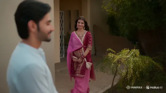 Pakistani Couple Shares Romantic Moment in Traditional Attire – AI Generated Video | Hailuo AI