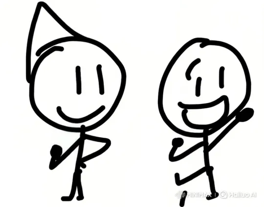 Animated Stick Figures Share Joyful Non-Verbal Interaction – AI Generated Video | Hailuo AI