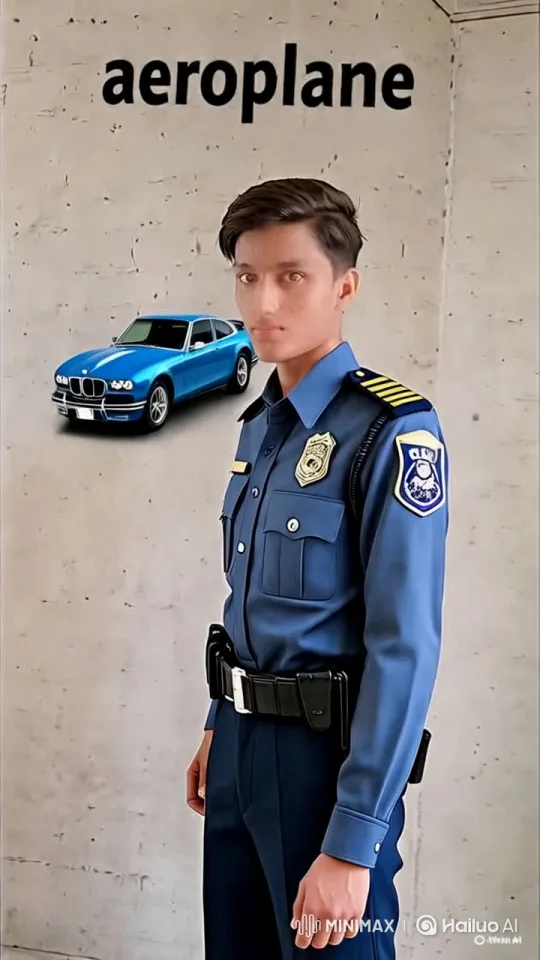 Police Officer Showcases Uniform and Car with Aesthetic Cinematography – AI Generated Video | Hailuo AI