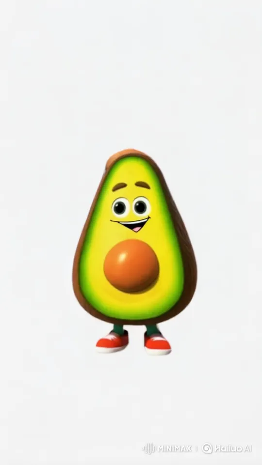 Avocado Character Joyfully Splashes in a Rice Field – AI Generated Video | Hailuo AI