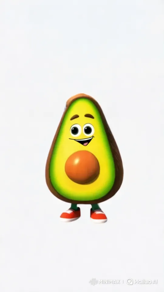 Animated Avocado Delights in Street Food Adventure – AI Generated Video | Hailuo AI