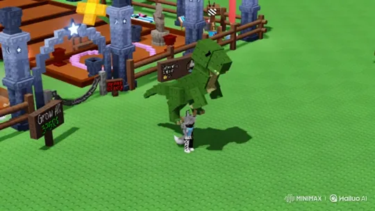 Player's Avatar Hatches, Raises Baby T-Rex to Giant Size – AI Generated Video | Hailuo AI