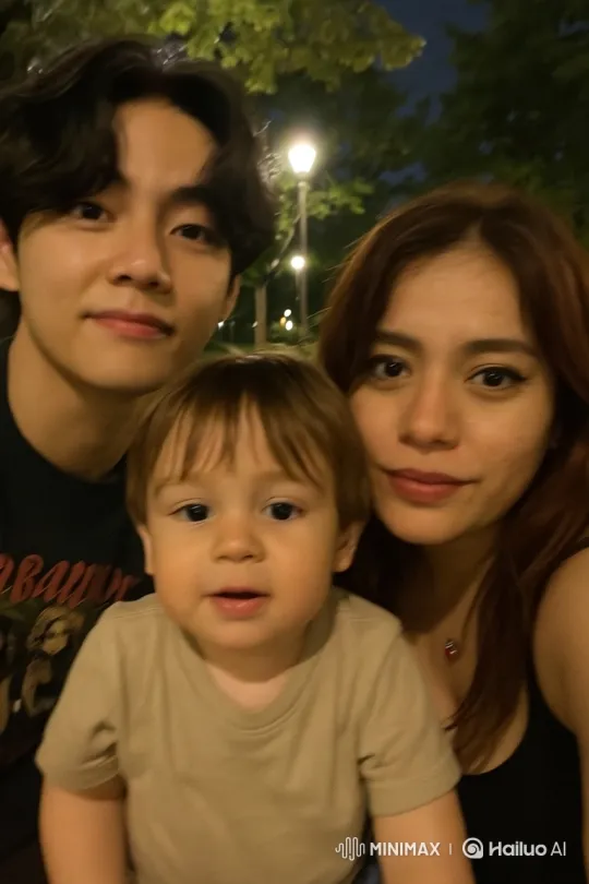 Family Portrait: Candid Night Park Moment – AI Generated Video | Hailuo AI