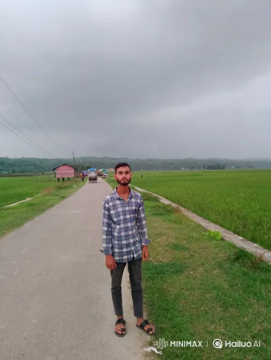 Young Man Stands Amidst Stormy Rural Landscape – AI Generated Video | Hailuo AI