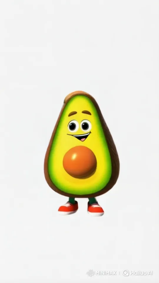 Animated Avocado Poses in Photo Studio Setting – AI Generated Video | Hailuo AI