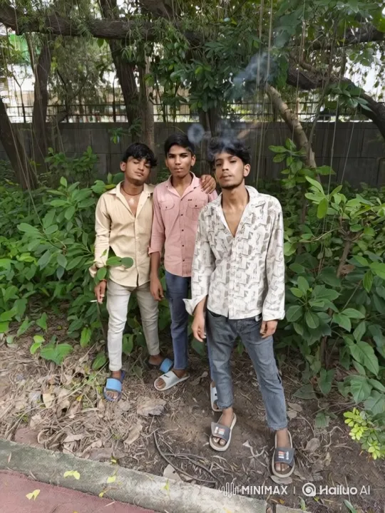 Young Men Smoking in a Park Setting – AI Generated Video | Hailuo AI