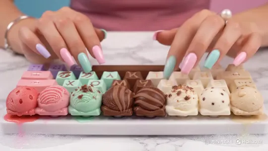 Ice Cream Keyboard Typing ASMR Video – AI Generated Video | Hailuo AI