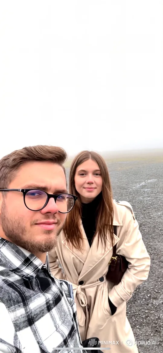 Young Family Embraces in Misty Landscape – AI Generated Video | Hailuo AI