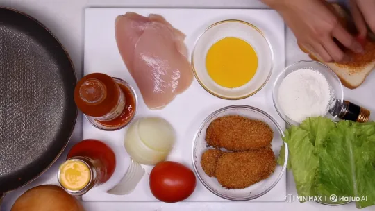 Homemade Crispy Chicken Sandwich Recipe – AI Generated Video | Hailuo AI
