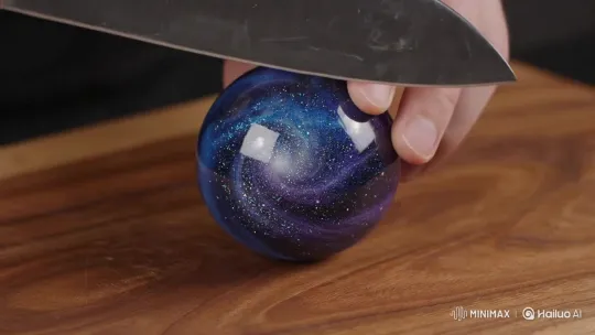 Frozen Galaxy Sphere: A Celestial Ice Sculpture – AI Generated Video | Hailuo AI