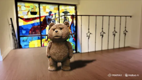 Plush Bear Contemplates with a Cigarette – AI Generated Video | Hailuo AI