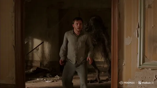Man Panics and Flees From Creature in Abandoned House – AI Generated Video | Hailuo AI