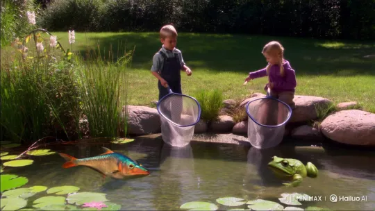 Magical Growth: Pond's Fish and Frog Enlarge – AI Generated Video | Hailuo AI