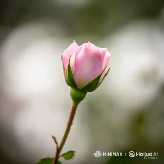 Pink Rosebud Blooms Slowly in Time-Lapse Video – AI Generated Video | Hailuo AI