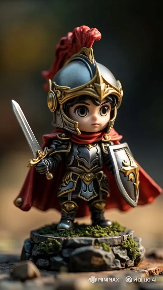 Warrior Showcases Sword and Armor in Live2D Animation – AI Generated Video | Hailuo AI