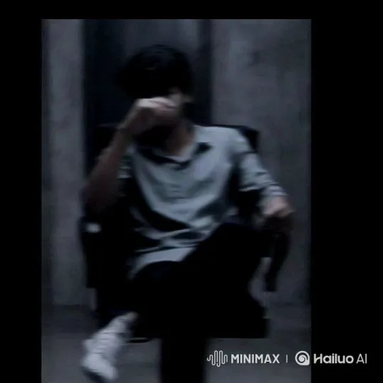 Young Man in Dimly Lit Room Reflects – AI Generated Video | Hailuo AI