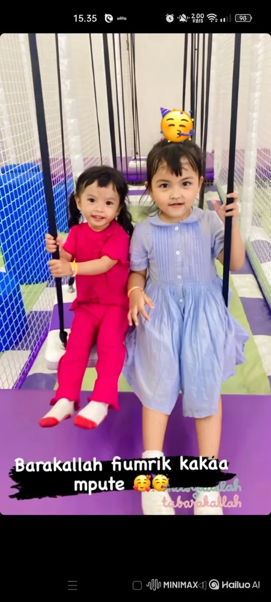 Young Girls Dancing Joyfully in Indoor Playground – AI Generated Video | Hailuo AI