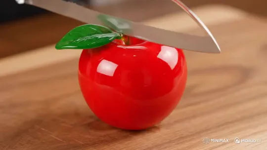ASMR: Satisfying Sound of Cutting a Glass Strawberry – AI Generated Video | Hailuo AI