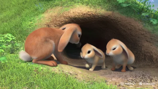 Rabbit Mother Cares for Injured Kitten, Meets Baby Bunnies – AI Generated Video | Hailuo AI