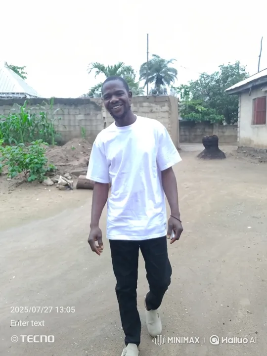 Young Man Smiles, Walks Confidently in Village Setting – AI Generated Video | Hailuo AI