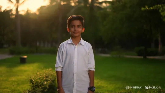 Serene Park Encounter: Boy and Girl Share a Quiet Moment – AI Generated Video | Hailuo AI