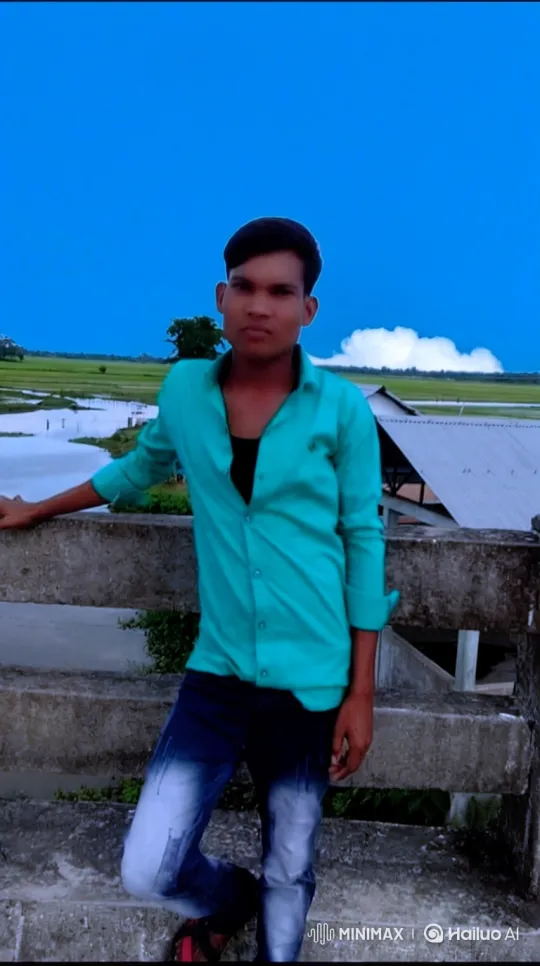 Young Man Smiles Outdoors Against a Rural Landscape – AI Generated Video | Hailuo AI