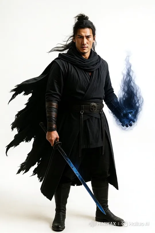Jin Wu Sung Stands Amidst War-Torn Ruins, Ready for Battle – AI Generated Video | Hailuo AI