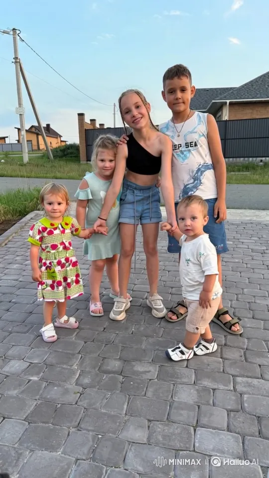 Children on Driveway with Tracking and Panning Camera Effects – AI Generated Video | Hailuo AI