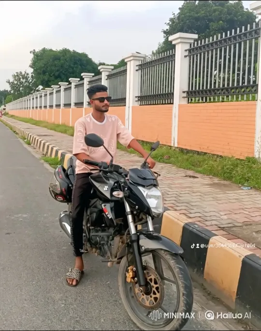 Young Couple Shares a Quiet Moment on a Motorcycle – AI Generated Video | Hailuo AI