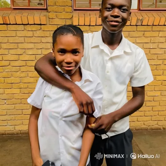 Young Black Siblings Walk Together Smiling – AI Generated Video | Hailuo AI