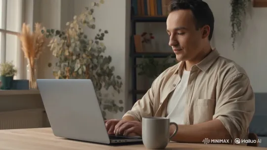 Remote Work in a Cozy Home Office – AI Generated Video | Hailuo AI