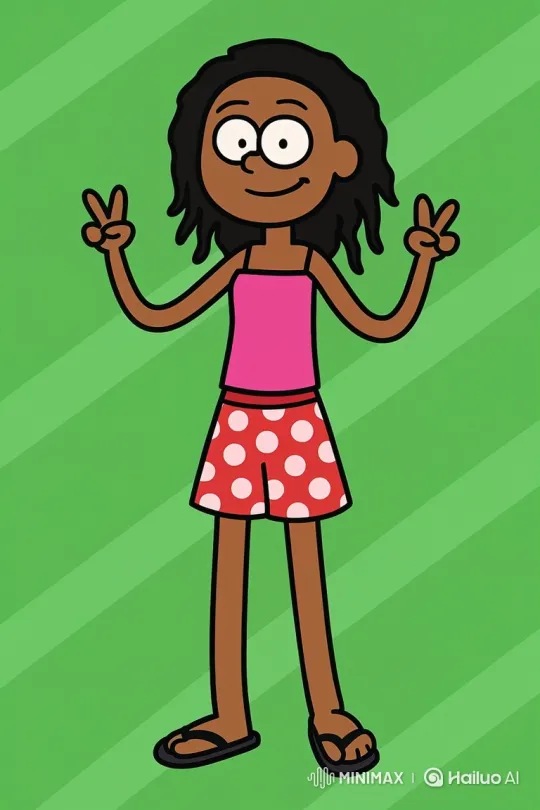 Cartoon Girl Expresses Joy with Animated Gestures – AI Generated Video | Hailuo AI