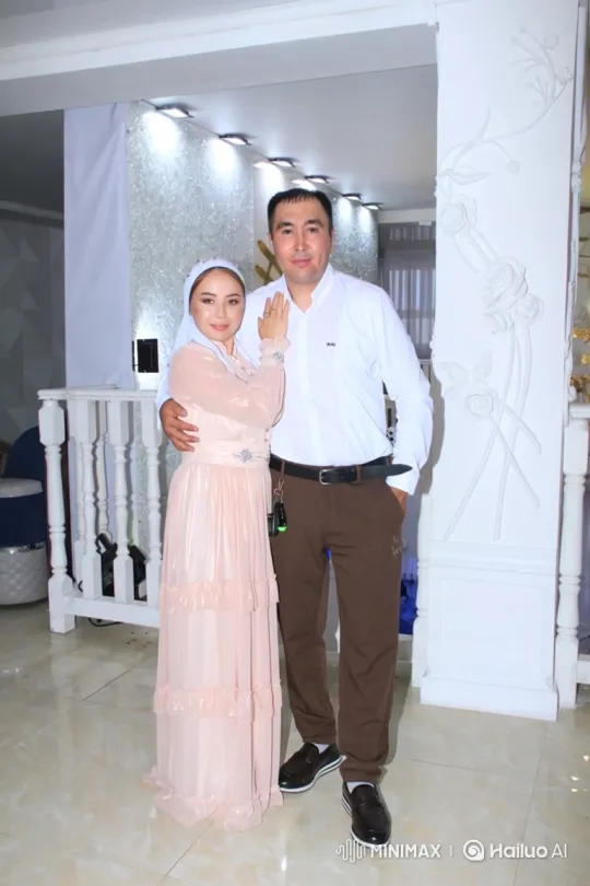 Family Reunion: Couple and Little Girl Embrace Under Party Lights – AI Generated Video | Hailuo AI