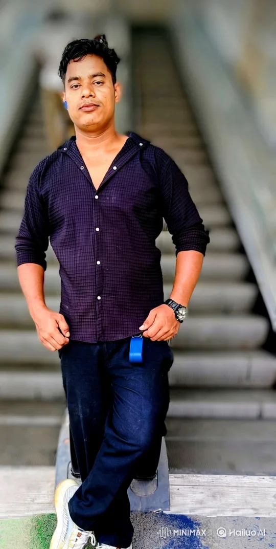 Young Man on Stairs: A Study in Subtle Expression – AI Generated Video | Hailuo AI