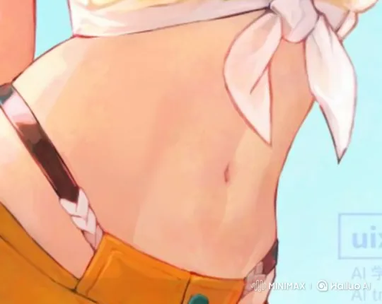 Female Anime Character's Belly Contractions – AI Generated Video | Hailuo AI
