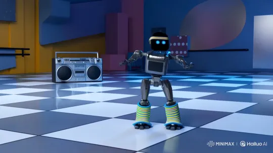 Robot Mimics 80s Dance in Humorous Video – AI Generated Video | Hailuo AI