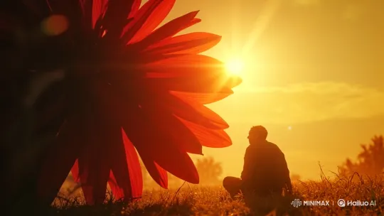 Traveler Finds Respite and Continues Journey at Sunset – AI Generated Video | Hailuo AI