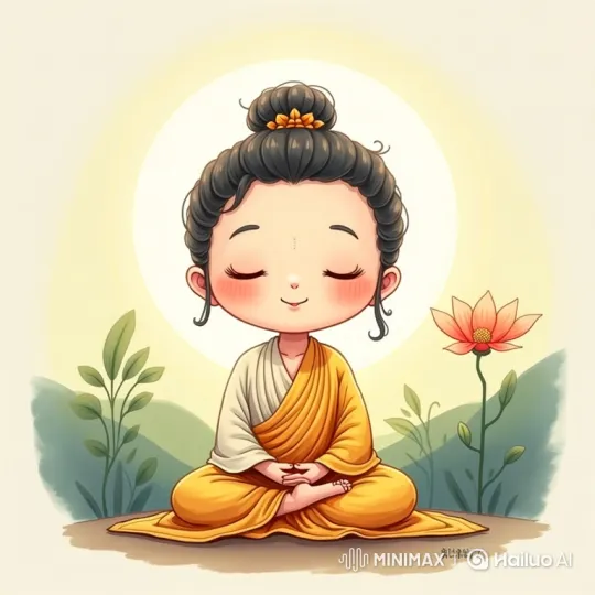 Peaceful Meditating Cartoon Figure – AI Generated Video | Hailuo AI
