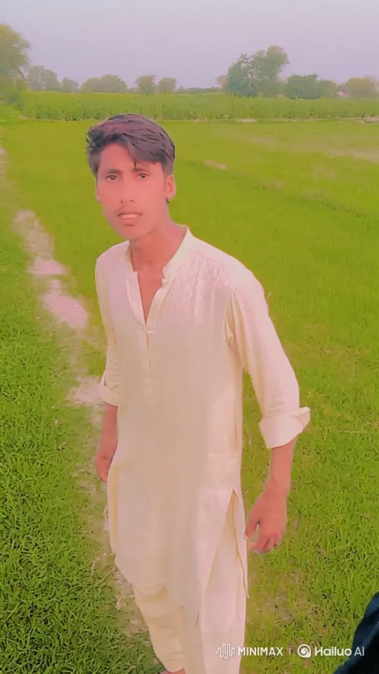 Young Man Smiles Gently in Peaceful Meadow – AI Generated Video | Hailuo AI