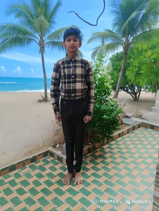Young Man Meets Narendra Modi Lookalike on Beach Patio – AI Generated Video | Hailuo AI