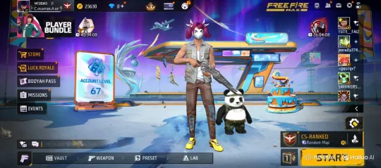 Free Fire Max Game Scene with Avatar and Suit Figure – AI Generated Video | Hailuo AI