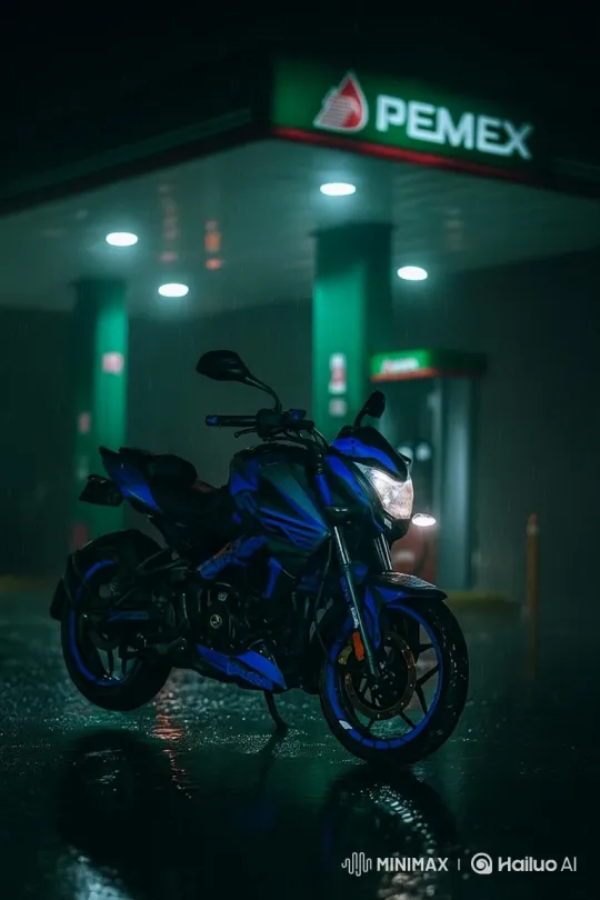 Rainy Night Reflections: Motorcycle and Overhead Airplane – AI Generated Video | Hailuo AI