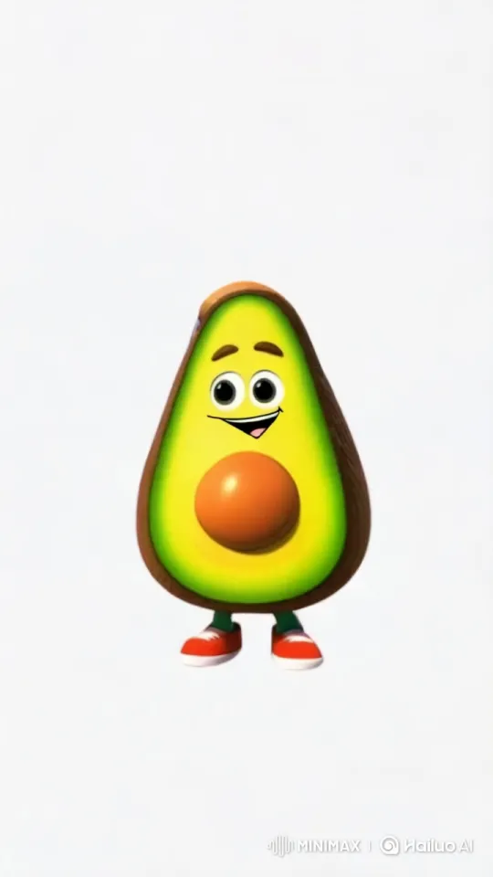 Animated Avocado Eats Spicy Noodles, Reacts Dramatically – AI Generated Video | Hailuo AI