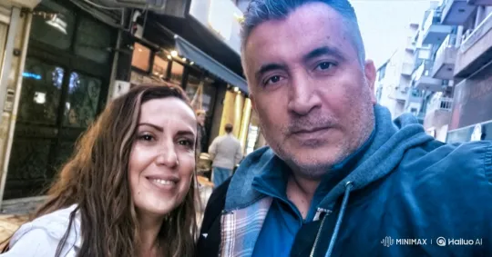 Middle-Aged Couple Shares Tender Moment on City Street – AI Generated Video | Hailuo AI