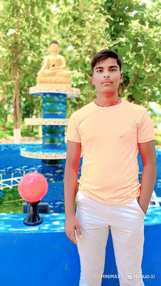 Young Man in Verdant Setting with Calm, Confident Smile – AI Generated Video | Hailuo AI